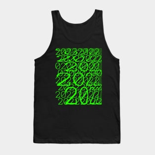 Disorted 2022 binary code in green Tank Top